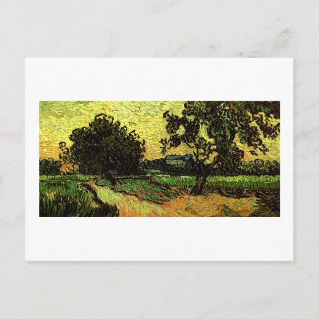 Chateau Auvers Landscape Twilight Van Gogh Fine Postcard (Front)