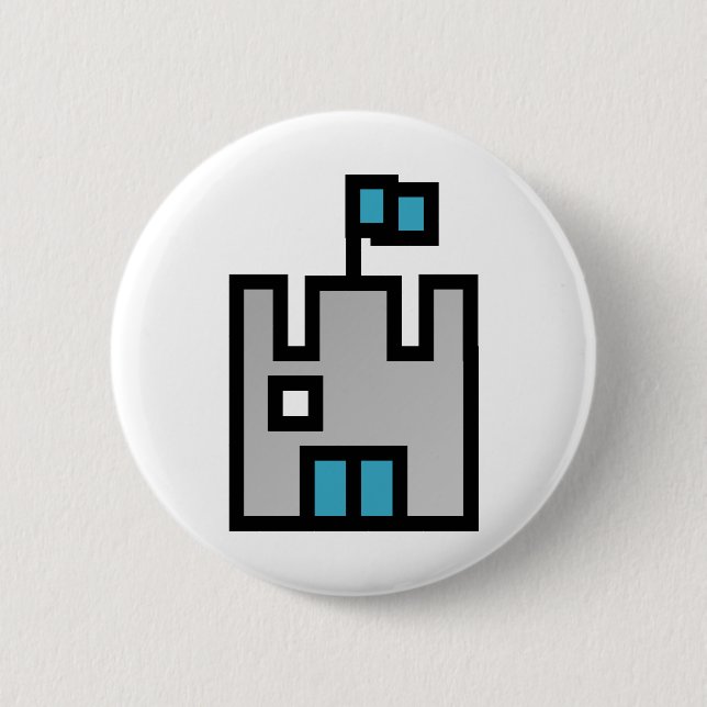 Chateau Castle Blue 6 Cm Round Badge (Front)