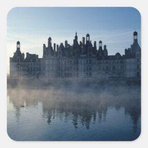 Chateau Chambord at dawn, Loir-et-Cher, Loire Square Sticker