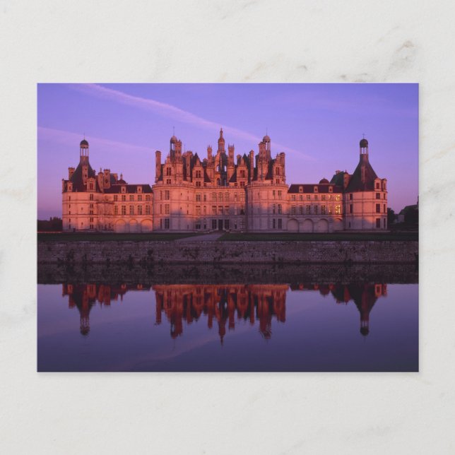 Chateau Chambord at sunset, Loire Valley, France Postcard (Front)