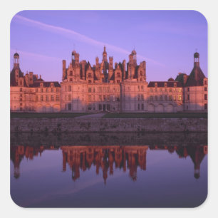 Chateau Chambord at sunset, Loire Valley, France Square Sticker