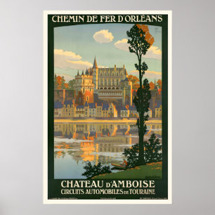 Château d'Amboise France Vintage Travel Poster
