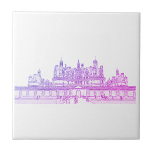 Château de Chambord Architecture France Sketch Ceramic Tile