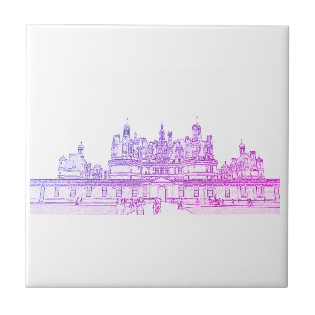 Château de Chambord Architecture France Sketch Ceramic Tile (Front)