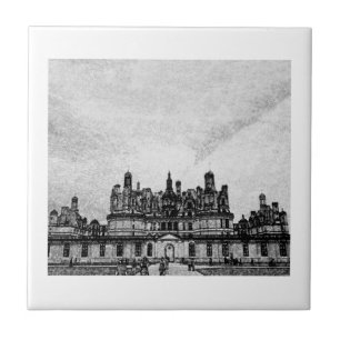 Château de Chambord Architecture France Sketch Ceramic Tile