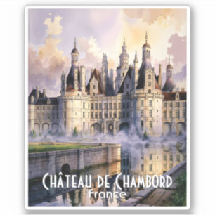 Chateau de Chambord Loire France Watercolor Castle