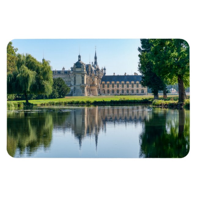 Chateau de Chantilly and reflection in a pond Magnet (Horizontal)