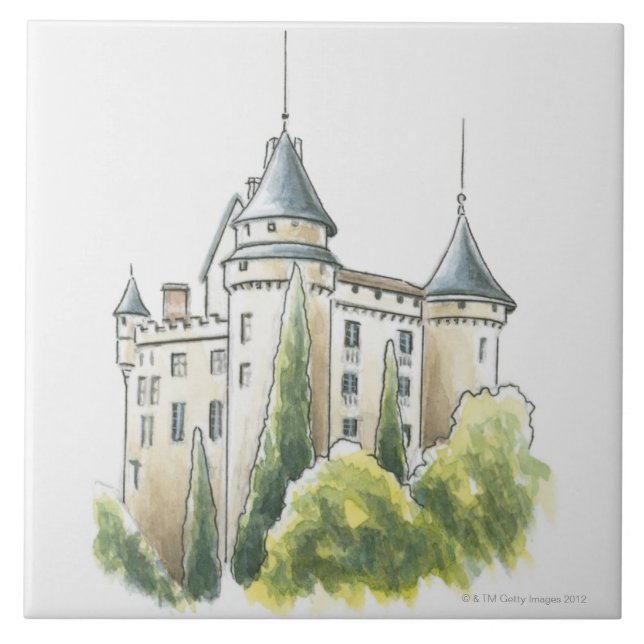 Chateau de Mercues, France Ceramic Tile (Front)