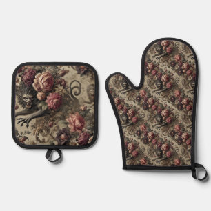 Château des Loups – Gothic Victorian Oven Mitt & Pot Holder Set