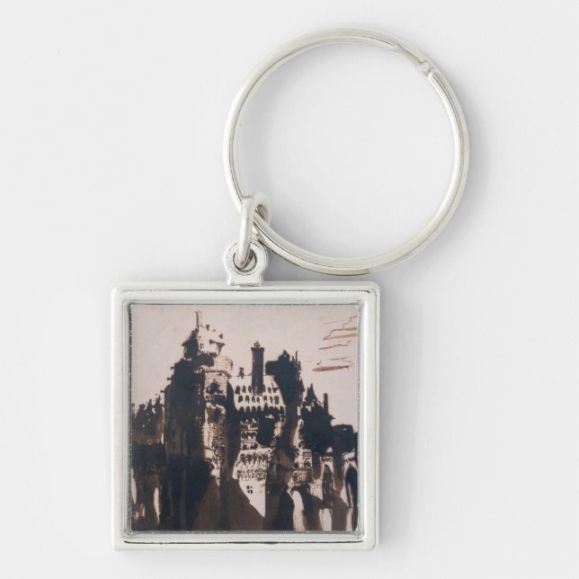 Chateau fortified by two Bridges Key Ring (Front)