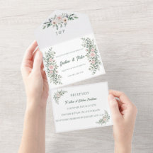 Chateau Frontenac Blush & Sage All-in-One Invitati