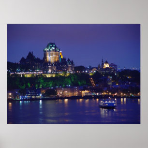 Chateau Frontenac Castle Night Quebec City Poster