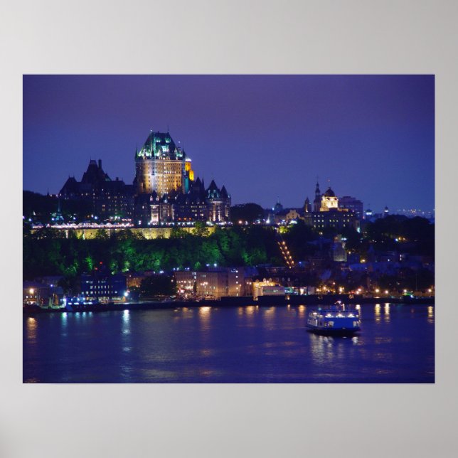 Chateau Frontenac Castle Night Quebec City Poster (Front)