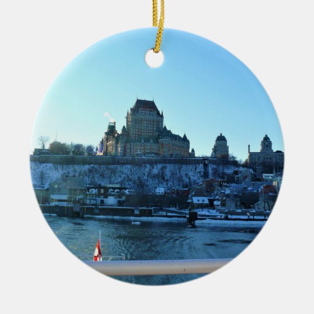 Chateau Frontenac, Quebec, Canada Ceramic Ornament (Front)