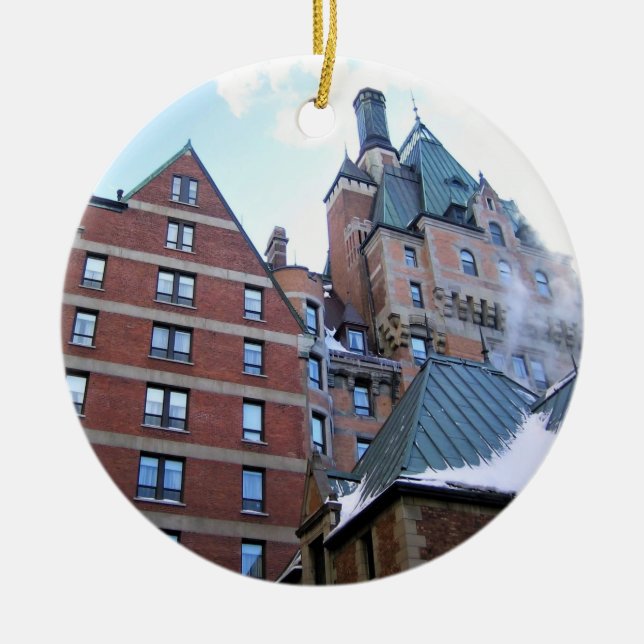 Chateau Frontenac, Quebec, Canada Ceramic Ornament (Front)