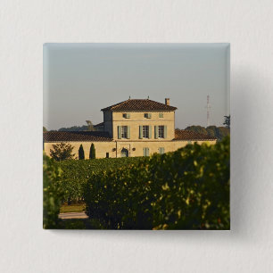 Chateau Lafleur Petrus and vineyard, in Pomerol, 15 Cm Square Badge