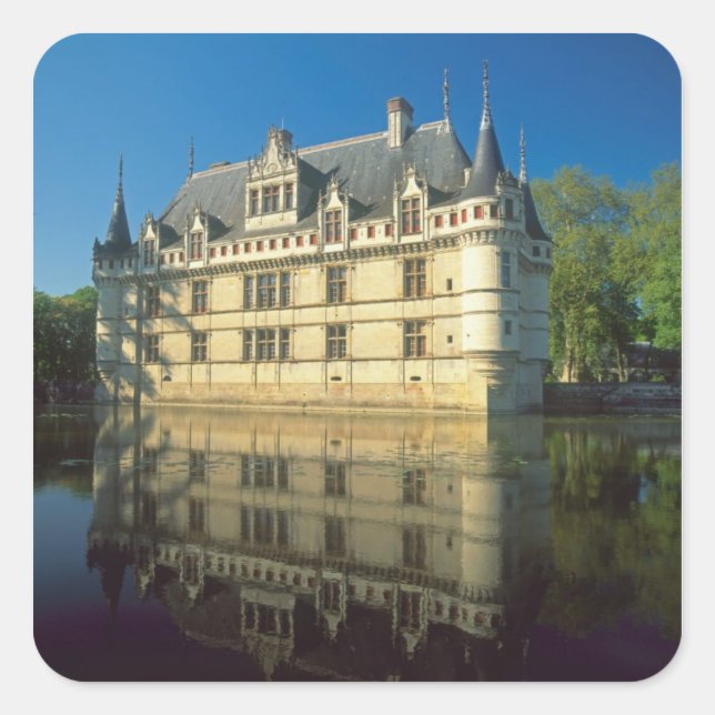 Chateau of Azay-le-Rideau, Indre-et-Loire, Square Sticker (Front)