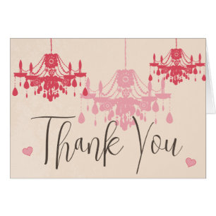 Chateau Rose Pink Chandelier Wedding Invitations