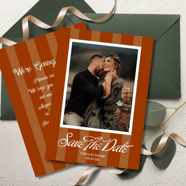 Chateau Stripe Photo Save the Date (Creator Uploaded)