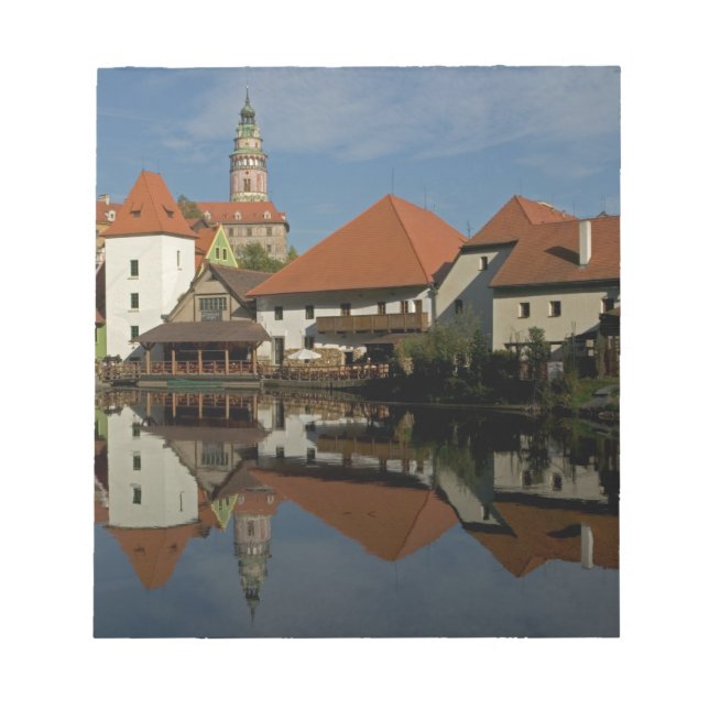 Chateau tower, Vltava River, Cesky Krumlov, Notepad (Front)