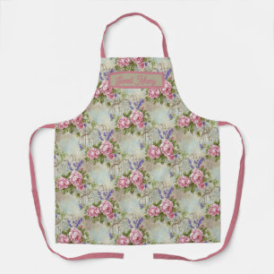 ChateauCore Pink Rose and Lavender Shabby Chic Apr Apron