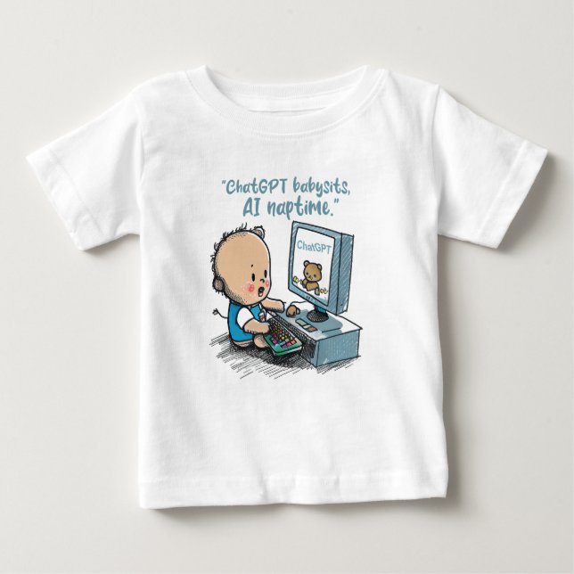 "ChatGPT's Junior Developer" Genius baby gifts T-Shirt (Front)