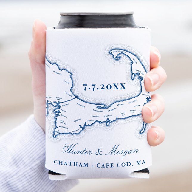 Chatham Bars Inn Cape Cod Wedding Favour Can Cooler (Chatham Bars Inn Wedding Coozie Cape Cod Can Cooler Wedding favor from Coastal Map Designs)