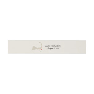 Chatham Cape Cod Map with heart Wedding Invitation Belly Band