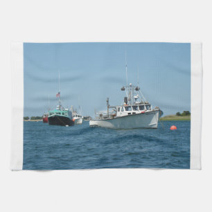Chatham Harbour Boats Tea Towel