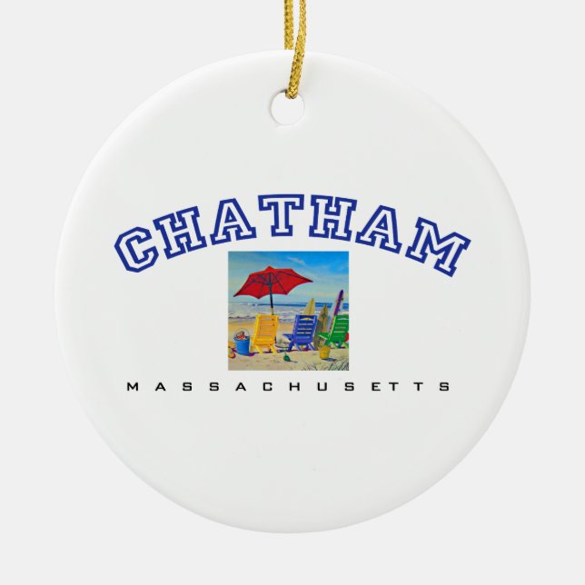 Chatham, MA - Beach Ceramic Ornament (Front)