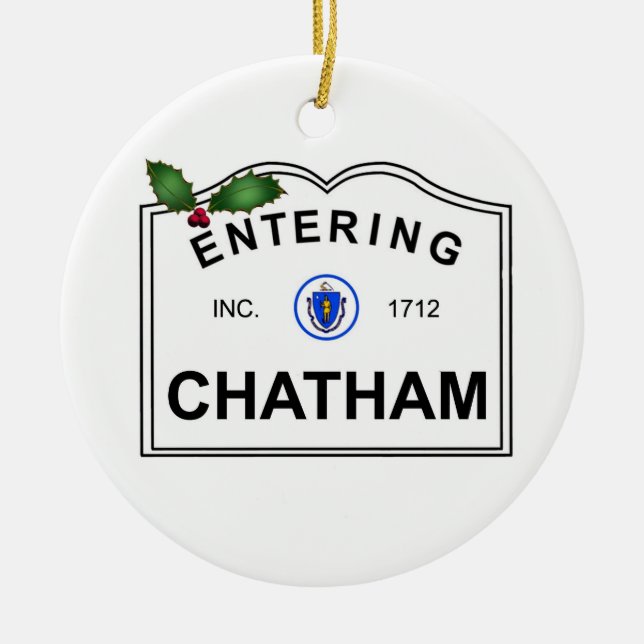 Chatham MA Ceramic Tree Decoration (Front)