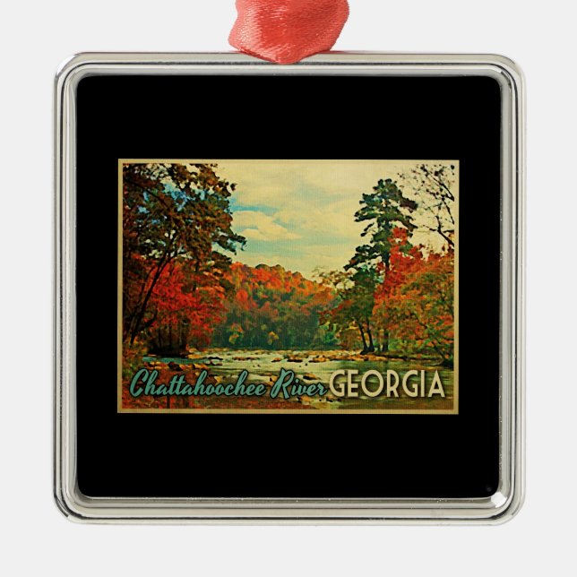 Chattahoochee River Georgia Metal Tree Decoration (Front)