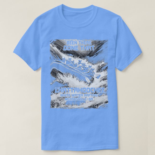 Chattahoochee White Water Rafting River Rapids Geo T-Shirt (Design Front)