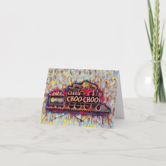 Chattanooga Choo Choo neon oil painting Card (Front)