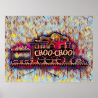 Chattanooga Choo Choo neon oil painting