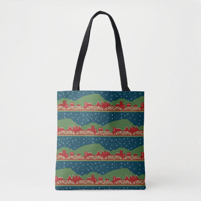 Chattanooga Christmas Stripe Tote Bag (Front)
