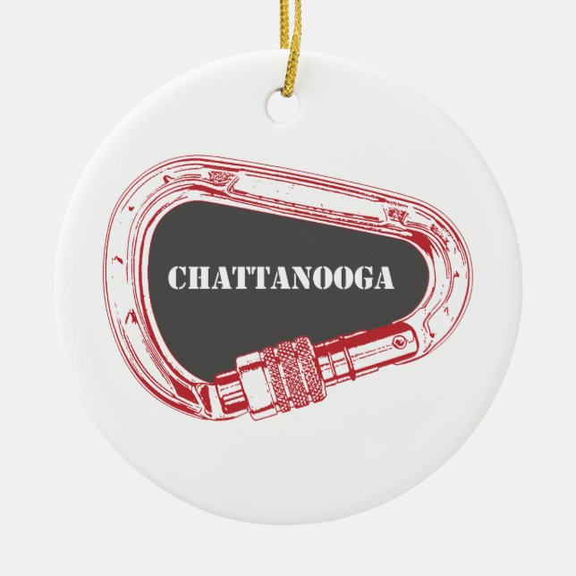 Chattanooga Climbing Carabiner Ceramic Ornament (Front)