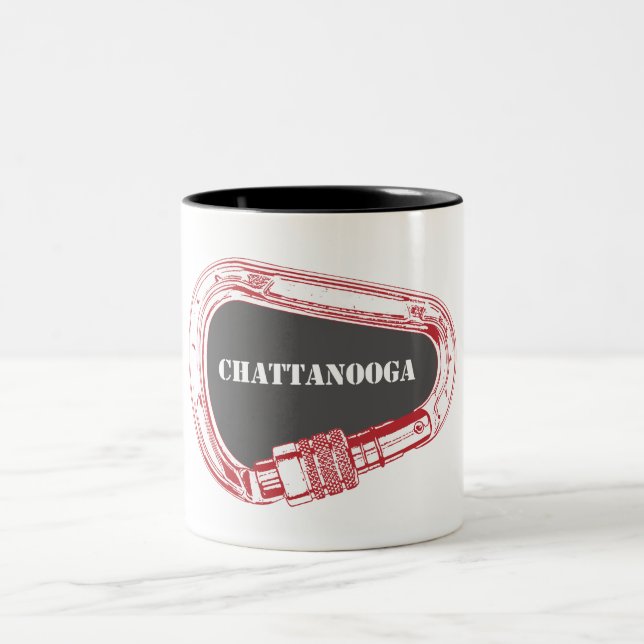 Chattanooga Climbing Carabiner Two-Tone Coffee Mug (Center)