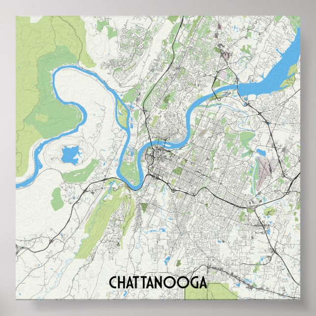 Chattanooga map poster (Front)