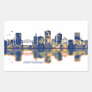 Chattanooga Skyline Rectangular Sticker