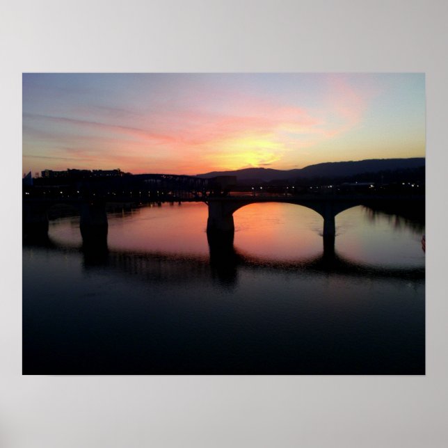 Chattanooga Sunset on the Water Poster (Front)