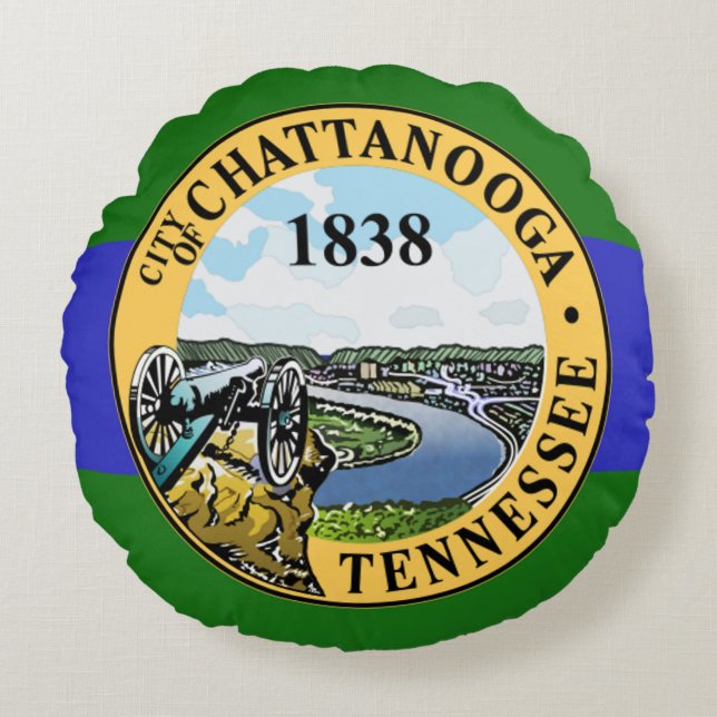 Chattanooga (Tennessee) City flag  Round Cushion (Front)