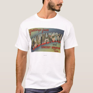 Chattanooga, Tennessee - Large Letter Scenes T-Shirt