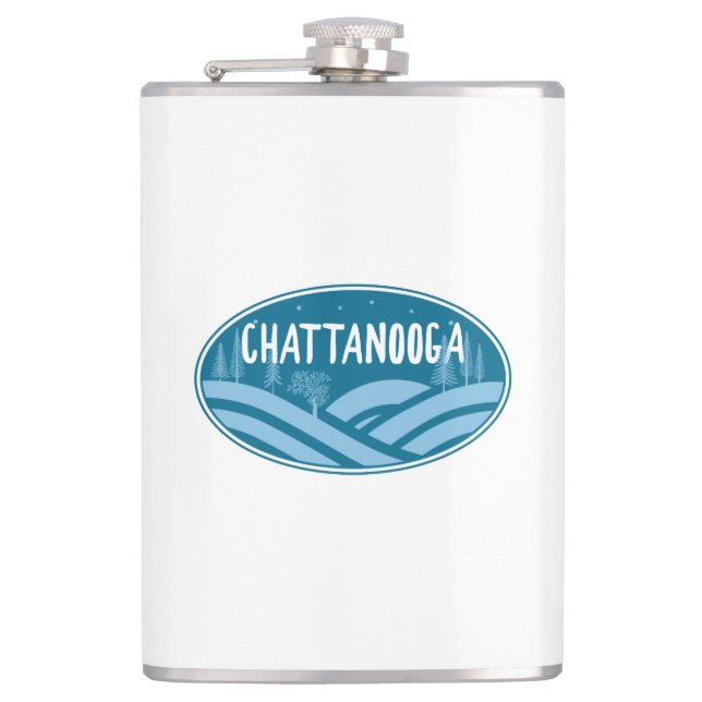 Chattanooga Tennessee Outdoors Hip Flask (Front)