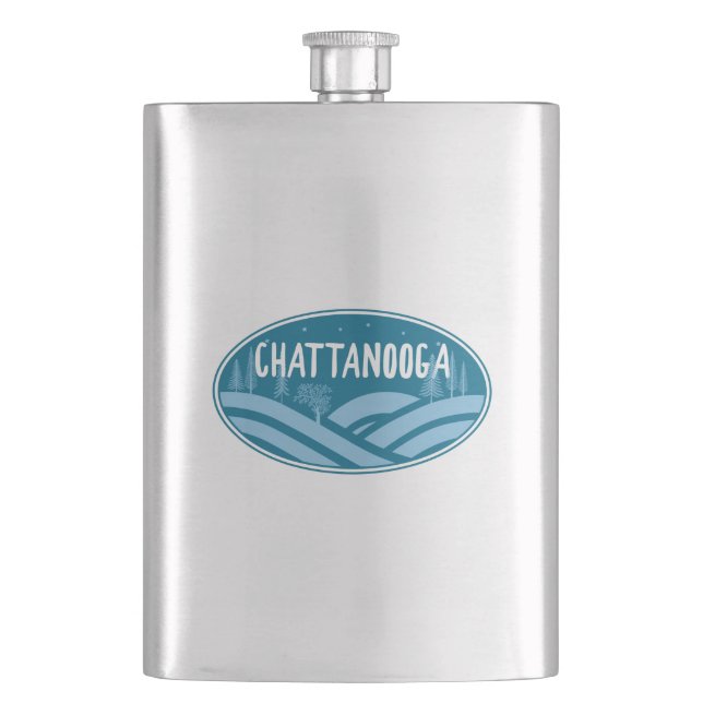 Chattanooga Tennessee Outdoors Hip Flask (Front)