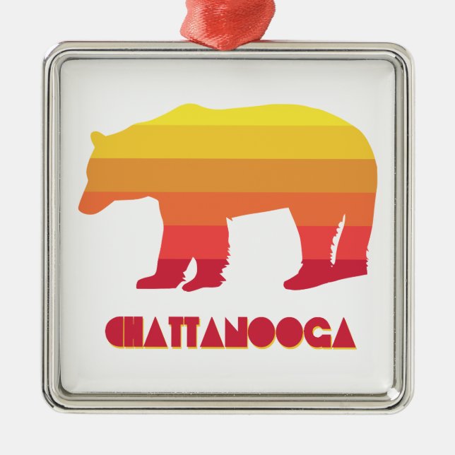 Chattanooga Tennessee Rainbow Bear Metal Ornament (Front)