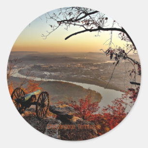 Chattanooga, Tennessee scenic photograph Classic Round Sticker