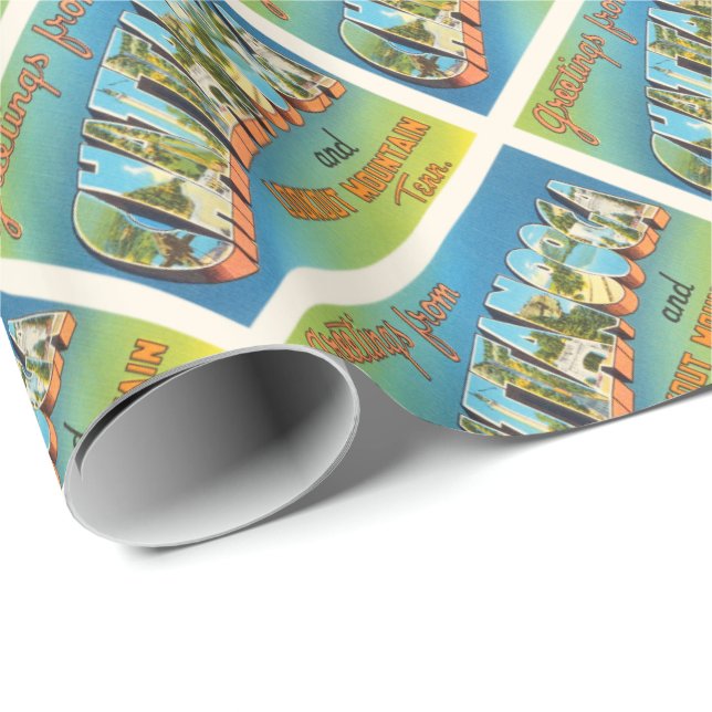 Chattanooga Tennessee TN Vintage Travel Souvenir Wrapping Paper (Roll Corner)
