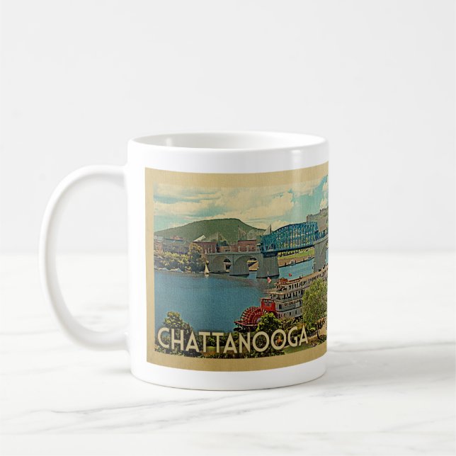 Chattanooga Tennessee Vintage Travel Coffee Mug (Left)