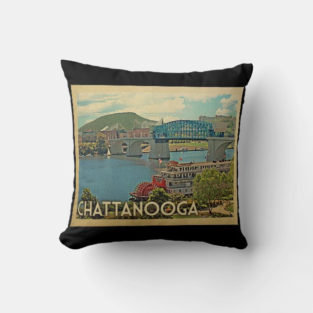 Chattanooga Tennessee Vintage Travel Cushion (Front)